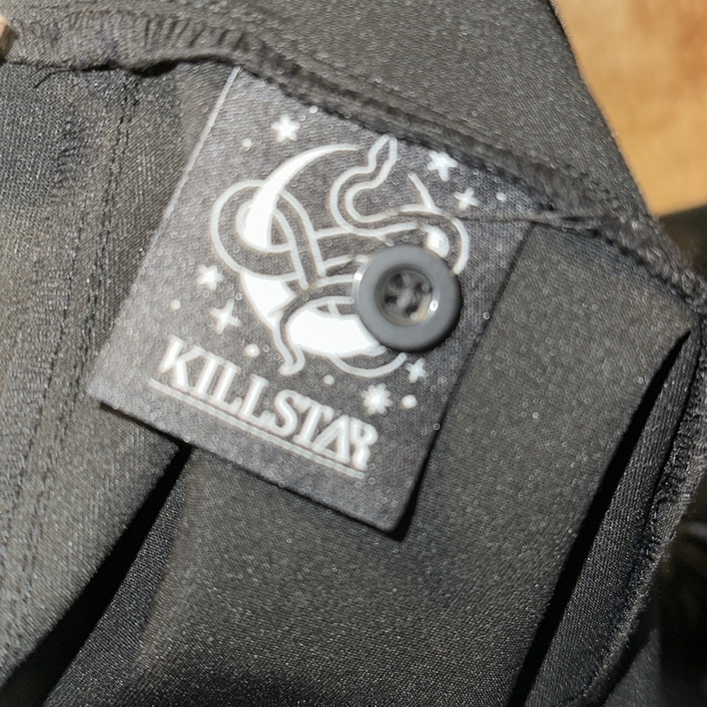 Killstar Shiny Black Lace-Up Flare Pants - Picture 10 of 12